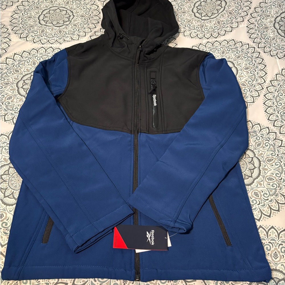 Reebok Performance Jacket Blue and Black Weather-Resistant